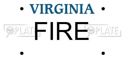 FIRE Virginia License Plate