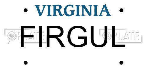 FIRGUL Virginia License Plate