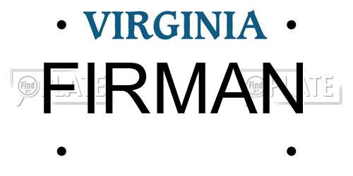 FIRMAN Virginia License Plate