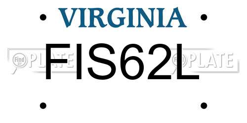 FIS62L Virginia License Plate