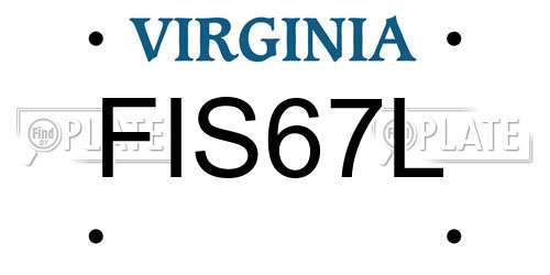 FIS67L Virginia License Plate