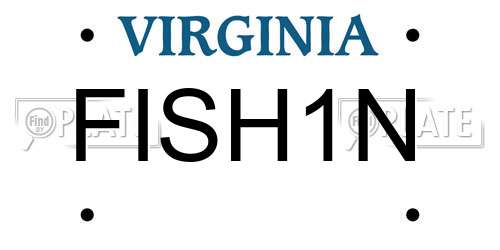 FISH1N Virginia License Plate