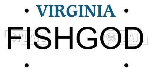 FISHGOD Virginia License Plate