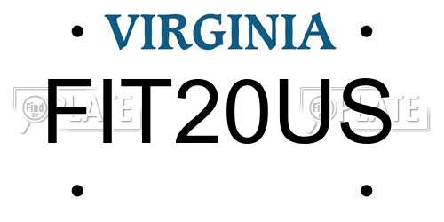 FIT20US Virginia License Plate