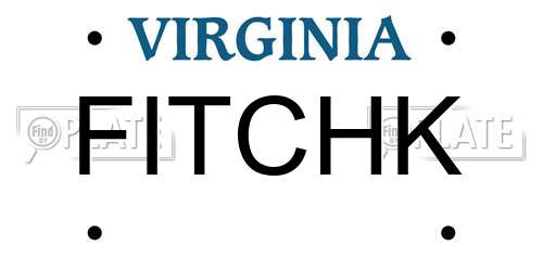 FITCHK Virginia License Plate
