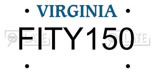 FITY150 Virginia License Plate
