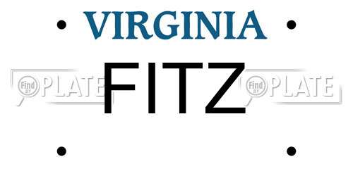 FITZ Virginia License Plate
