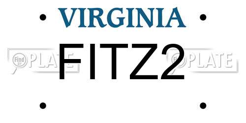 FITZ2 Virginia License Plate