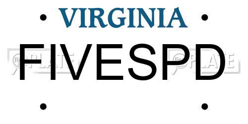 FIVESPD Virginia License Plate