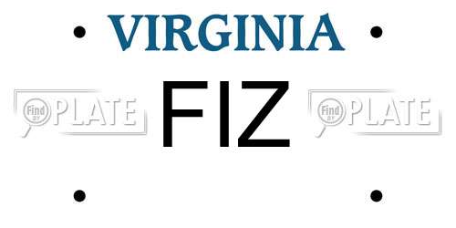 FIZ Virginia License Plate