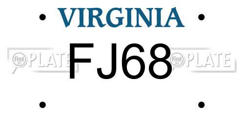 FJ68 Virginia License Plate