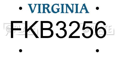 FKB3256 Virginia License Plate