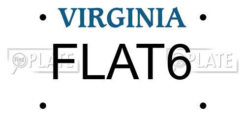 FLAT6 Virginia License Plate