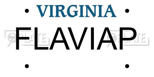 FLAVIAP Virginia License Plate