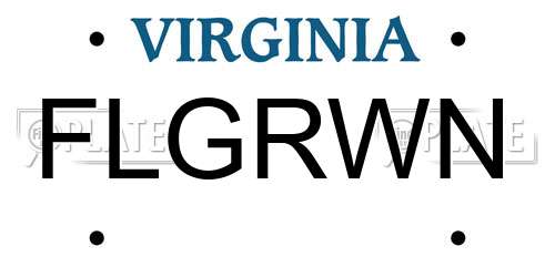 FLGRWN Virginia License Plate