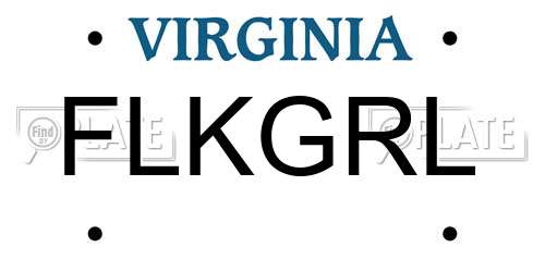 FLKGRL Virginia License Plate
