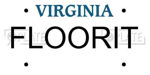 FLOORIT Virginia License Plate