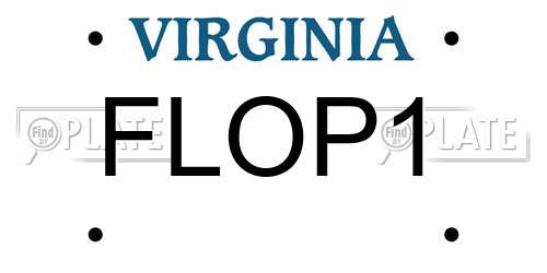 FLOP1 Virginia License Plate