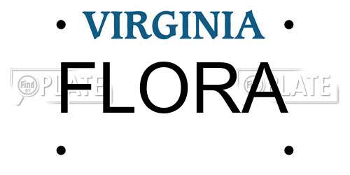 FLORA Virginia License Plate