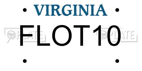 FLOT10 Virginia License Plate