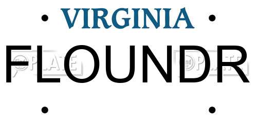 FLOUNDR Virginia License Plate
