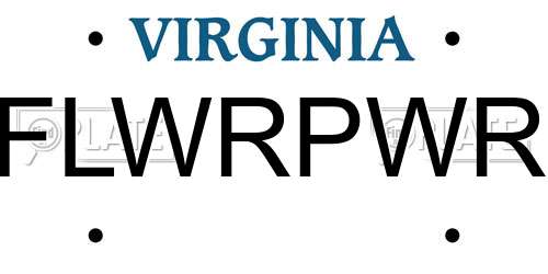 FLWRPWR Virginia License Plate