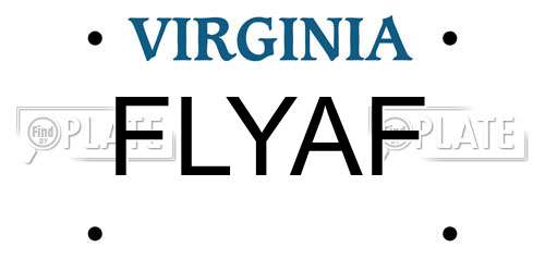 FLYAF Virginia License Plate