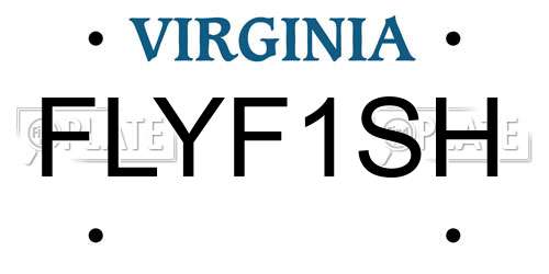 FLYF1SH Virginia License Plate