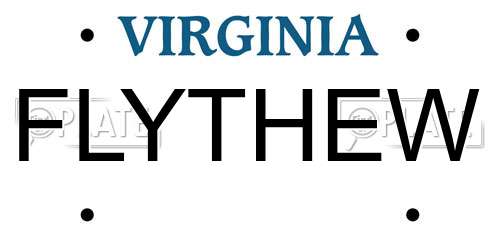 FLYTHEW Virginia License Plate