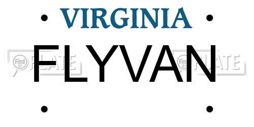 FLYVAN Virginia License Plate