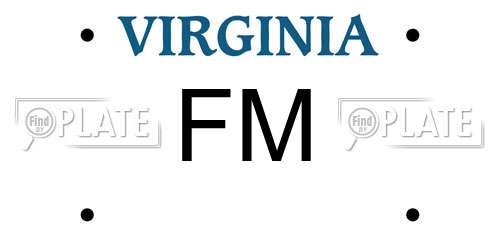 FM Virginia License Plate