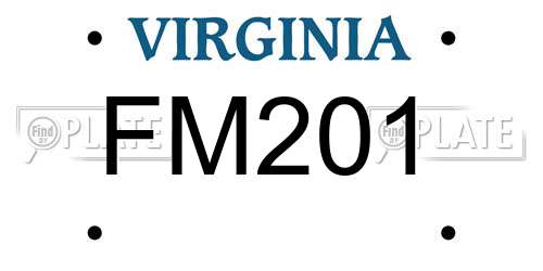 FM201 Virginia License Plate