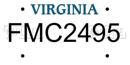 FMC2495 Virginia License Plate
