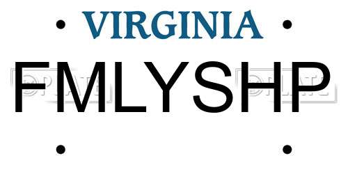 FMLYSHP Virginia License Plate