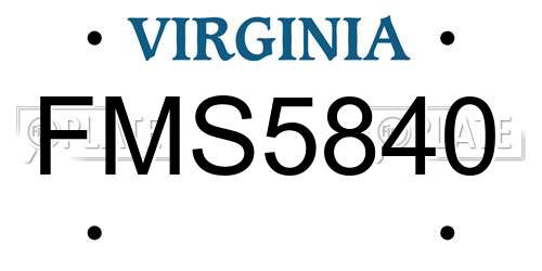 FMS5840 Virginia License Plate