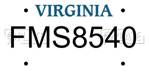 FMS8540 Virginia License Plate