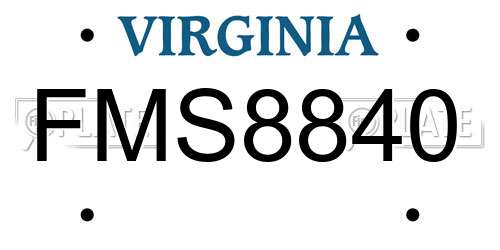 FMS8840 Virginia License Plate
