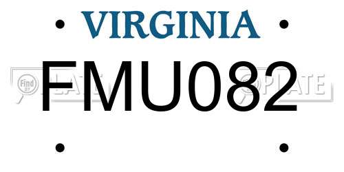 FMU082 Virginia License Plate