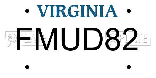 FMUD82 Virginia License Plate