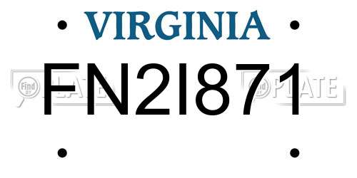FN2I871 Virginia License Plate