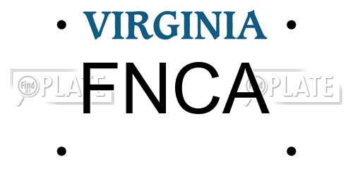 FNCA Virginia License Plate