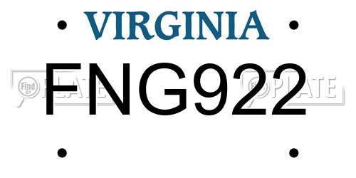 FNG922 Virginia License Plate