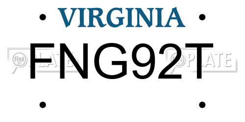 FNG92T Virginia License Plate