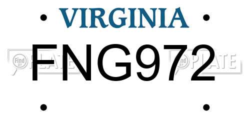 FNG972 Virginia License Plate