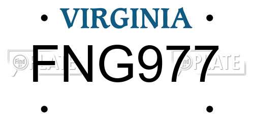 FNG977 Virginia License Plate