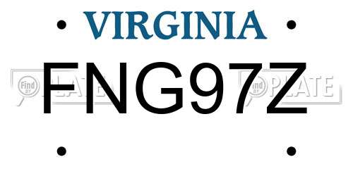 FNG97Z Virginia License Plate
