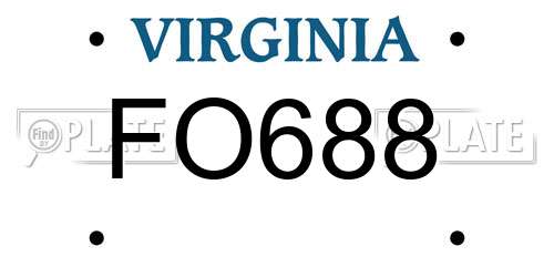 FO688 Virginia License Plate