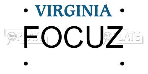 FOCUZ Virginia License Plate