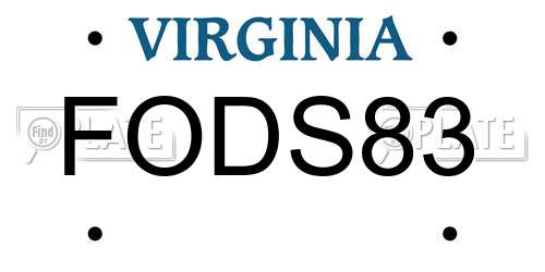 FODS83 Virginia License Plate