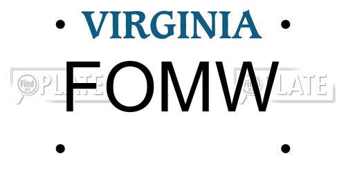FOMW Virginia License Plate